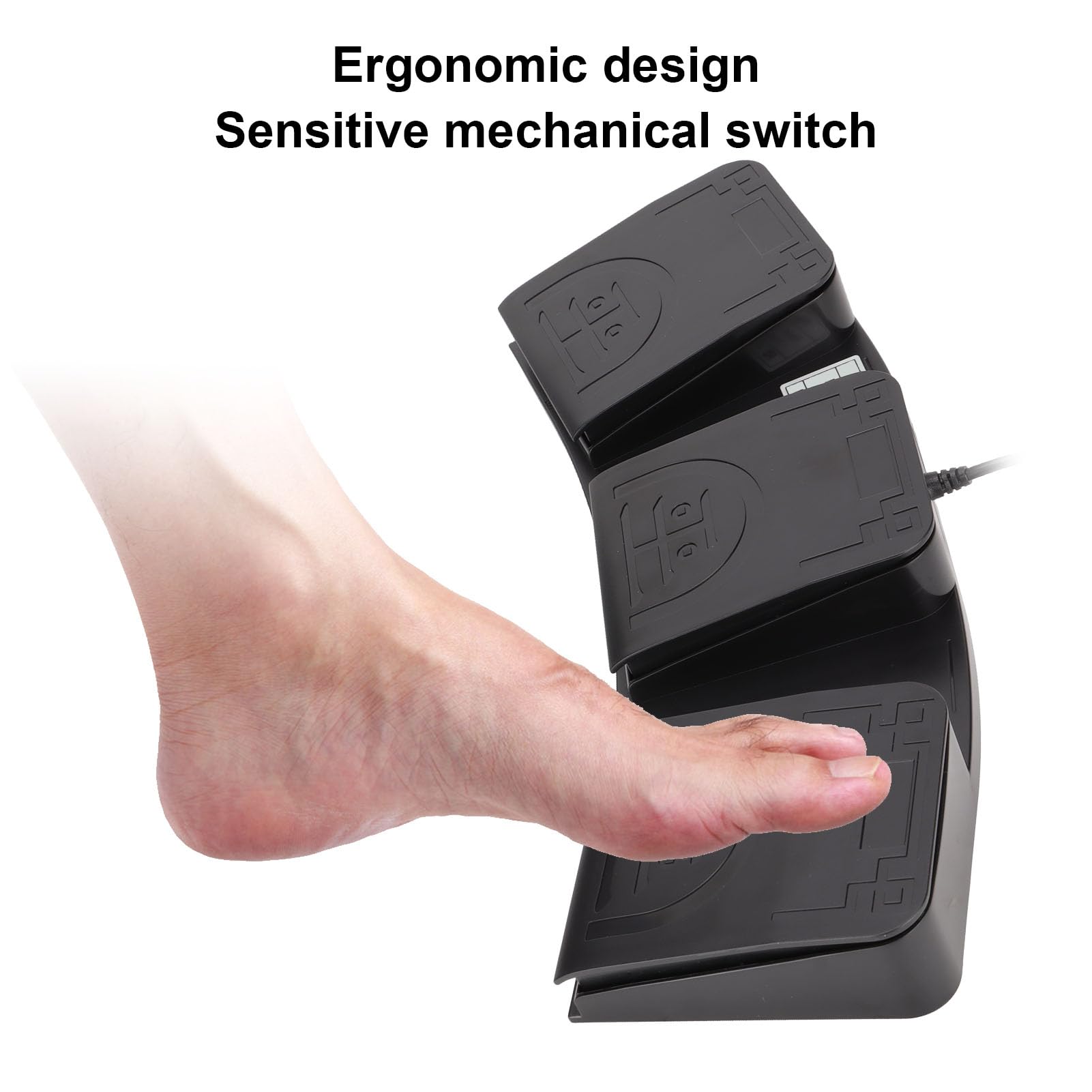 Przełącznik nożny USB ergonomiczny czuły 3 klawisze wielofunkcyjny nożny do gier multimedialnych instrument do gier PC