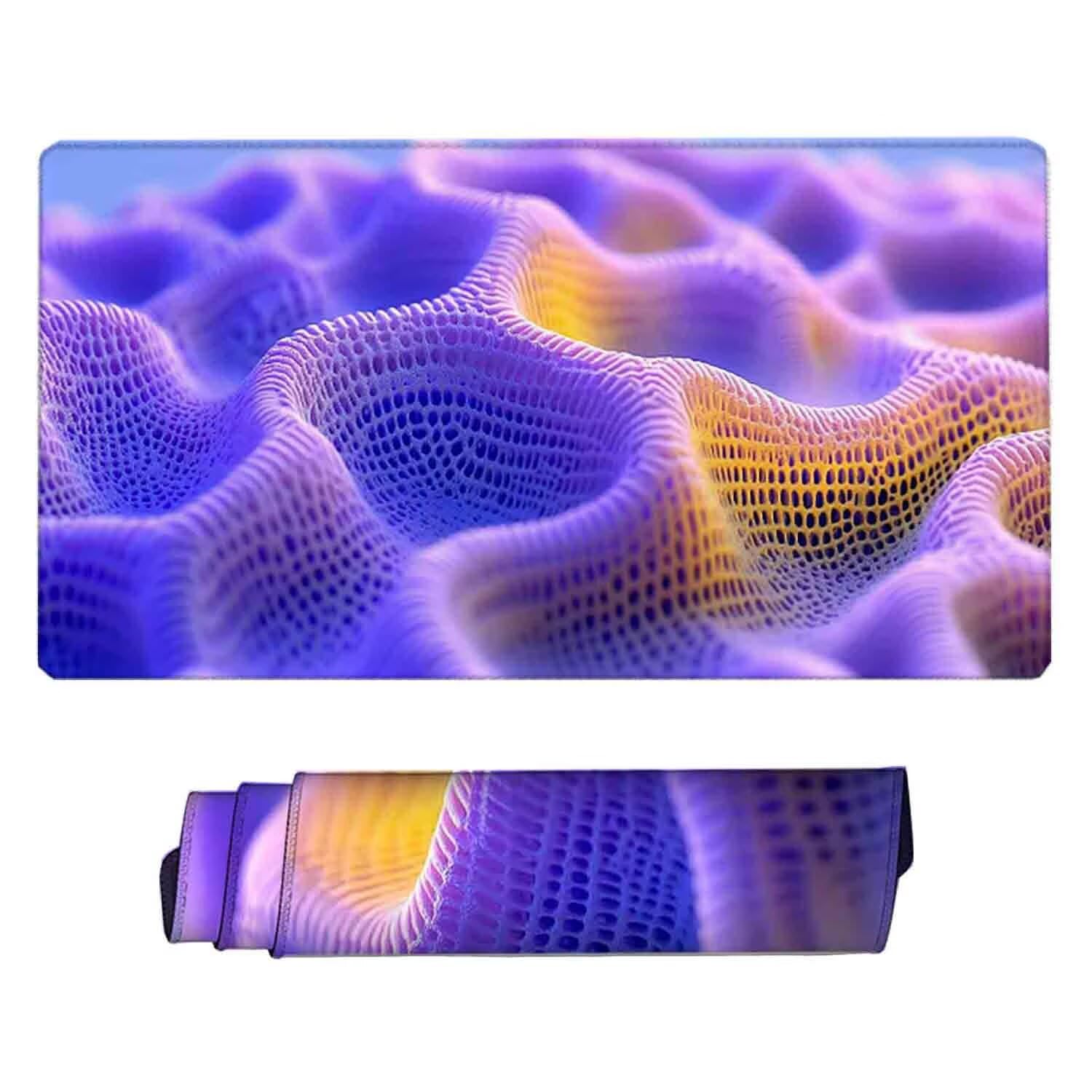 Fioletowa abstrakcyjna podkładka pod mysz XXL podkładka pod mysz 1000 x 500 mm podkładka pod mysz ze zszytymi krawędziami i gumową podstawą antypoślizgowa podkładka pod mysz XXL do komputera, laptopa