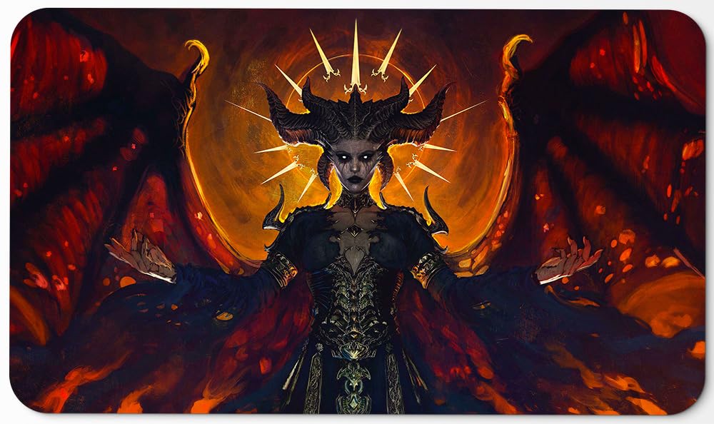 Lilith (Stitched) - MTG Playmat by Anato Finnstark, Diablo - Compatible with Magic The Gathering Playmat - Play MTG, YuGiOh, TCG - Original Play Mat Art Designs & Accessories