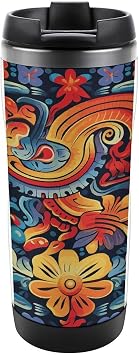 Mexican Mug Double Wall Coffee Cup for Hot Funny 304 Stainless Steel Tumbler Reusable Travel Mugs 13 OZ for Vehicles Outdoor Travel Fitness Cafes Offices