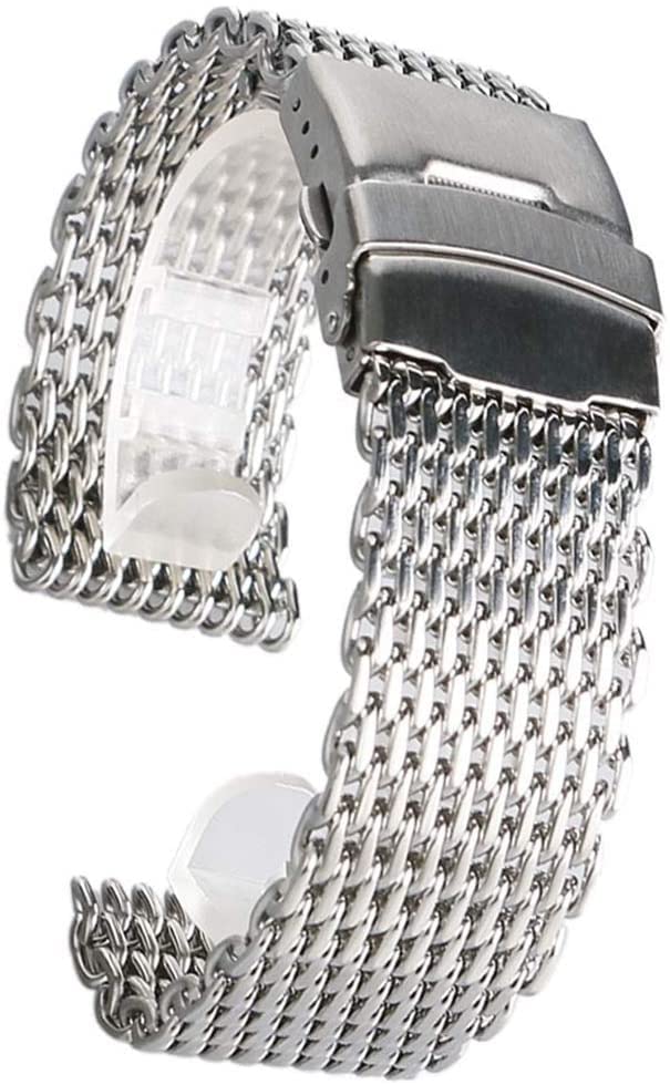 Bracelet montre acier inoxydable anti-irritation en maille respirante