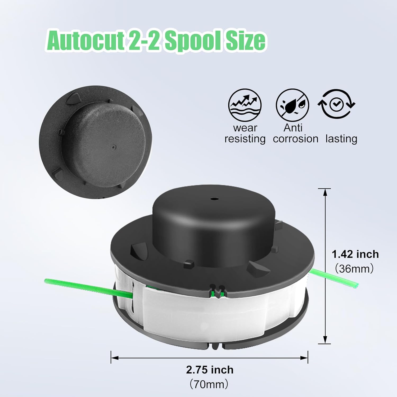 Dxyue 4Pcs C2-2 String Trimmer Spools Line for Stihl Autocut 2-2 FSA 56, Replacement Part Number 4008 710 4302 - Image 3