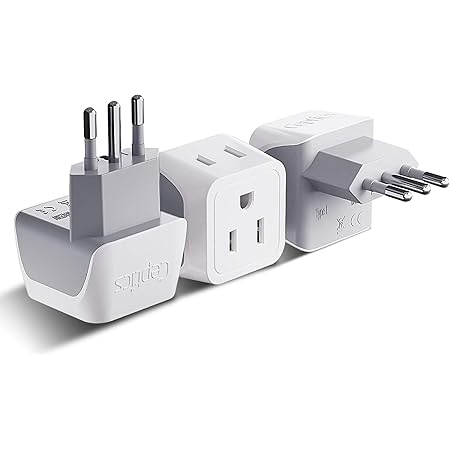 Amazon.com: Premium US to Italy Power Adapter Plug (Type L, 3 Pack ...