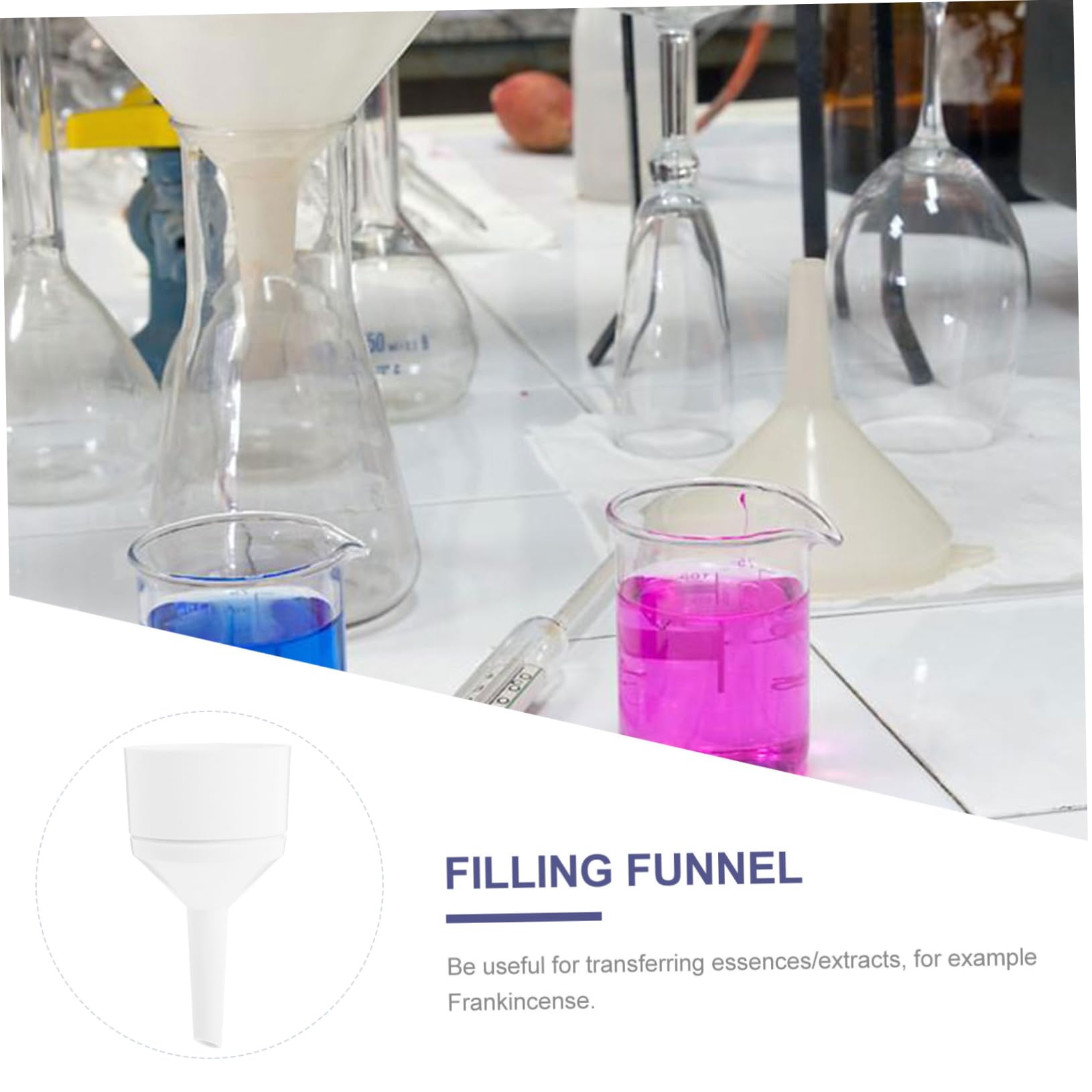 Veemoon Chemistry Laboratory Filter Kit Plastic Funnel Acid Alkali Resistant Multi-Functional 2pcs Set