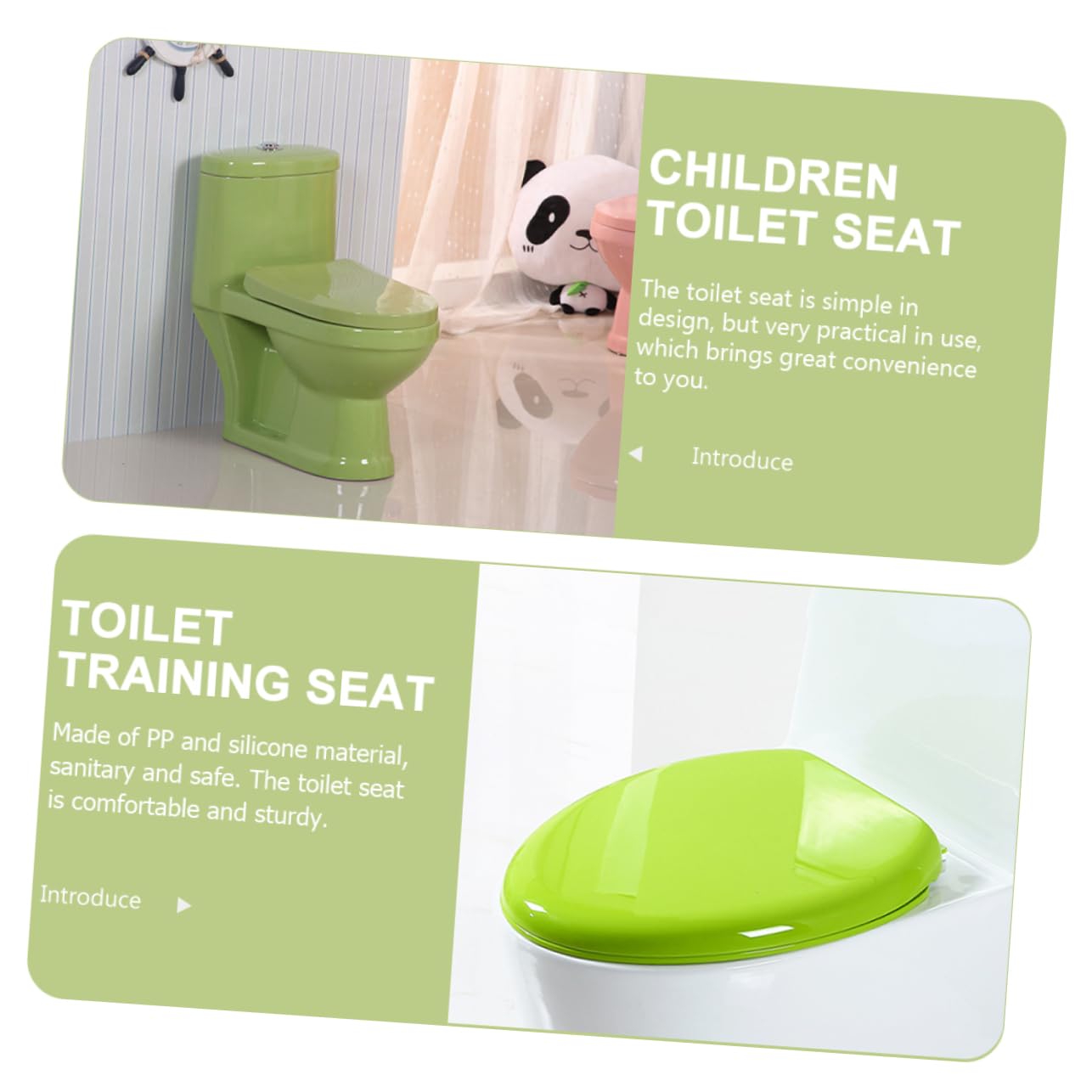 Sedile Wc per Bambini Portatile in Pp Verde Chiaro | Antiscivolo, per Training Bagno e Uscite, Igienico, Adatto a Infant e Bambini