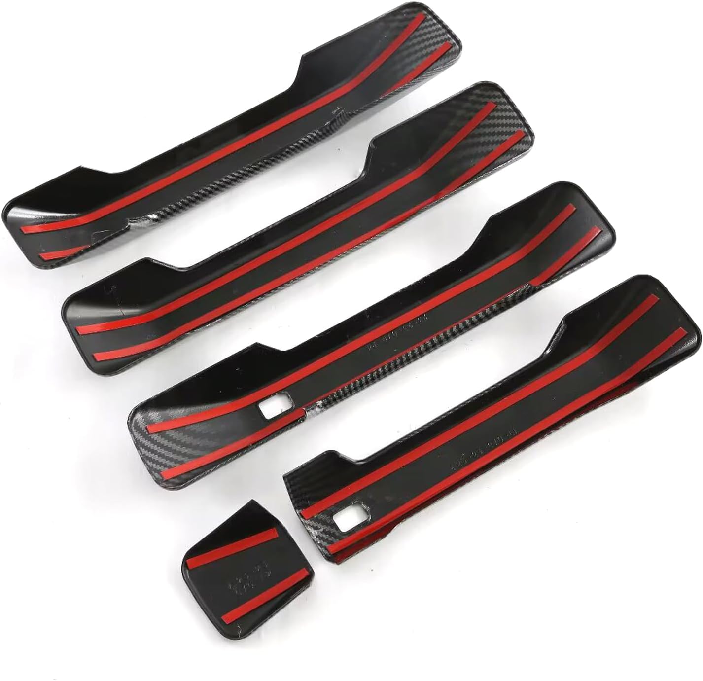 for Hyundai Santa Fe 2023-2025 Carbon Fiber Black Side Door Handle Bowl Cover Trim Sets 9pcs Car Accessories