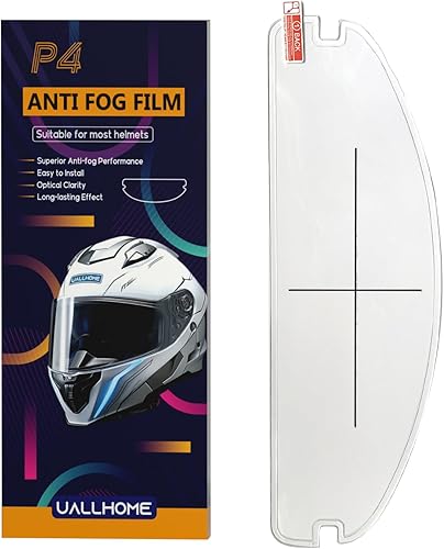 Uallhome Protector universal para casco de motocicleta, lente resistente a la niebla, inserto de visera transparente, película antivaho impermeable