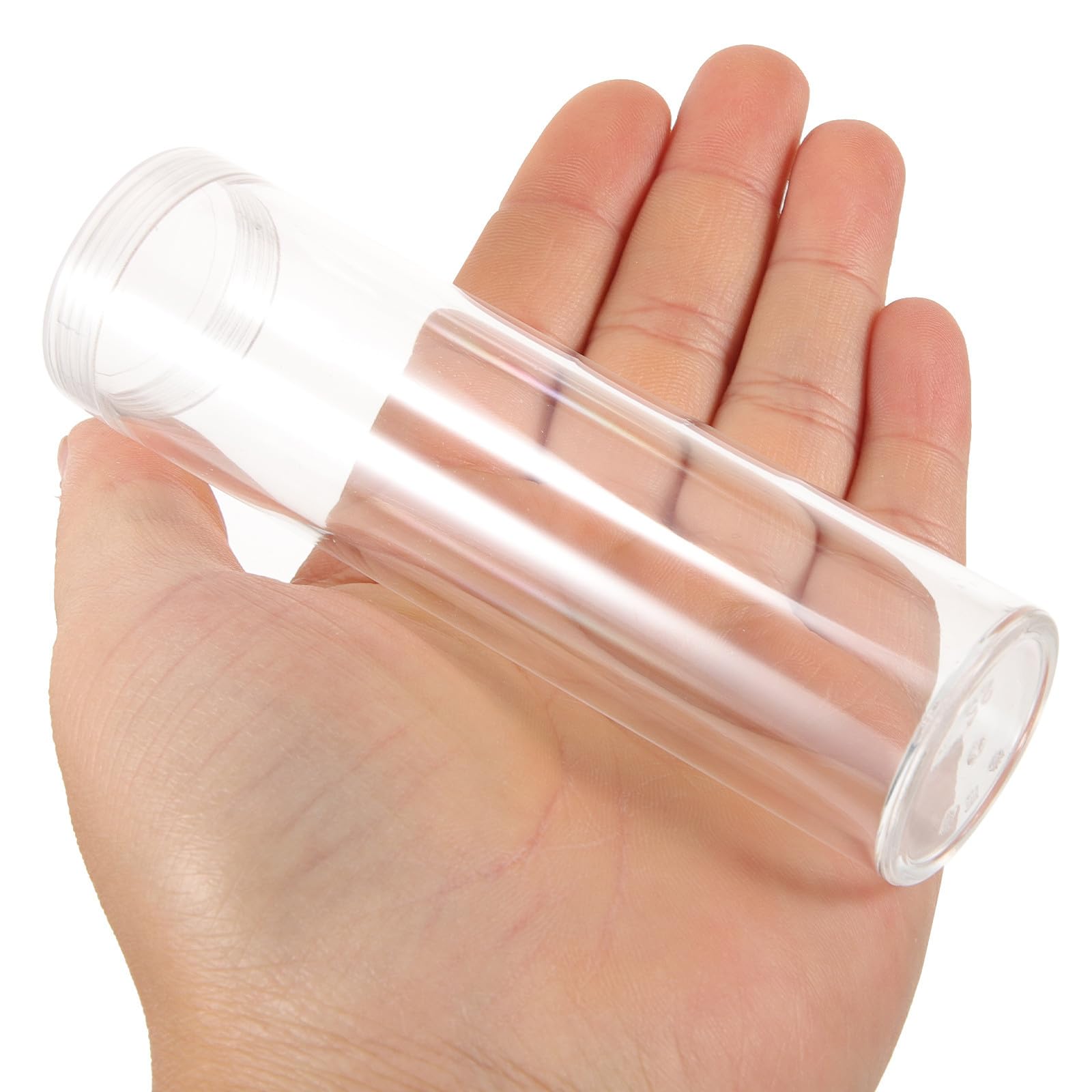 COHEALI 10 Pezzi Tubo Contenitore per Monete Trasparente in Plastico Coperchio, Pratico Tubo di Stoccaggio per Protezione e Raccolta di Monete da Collezione
