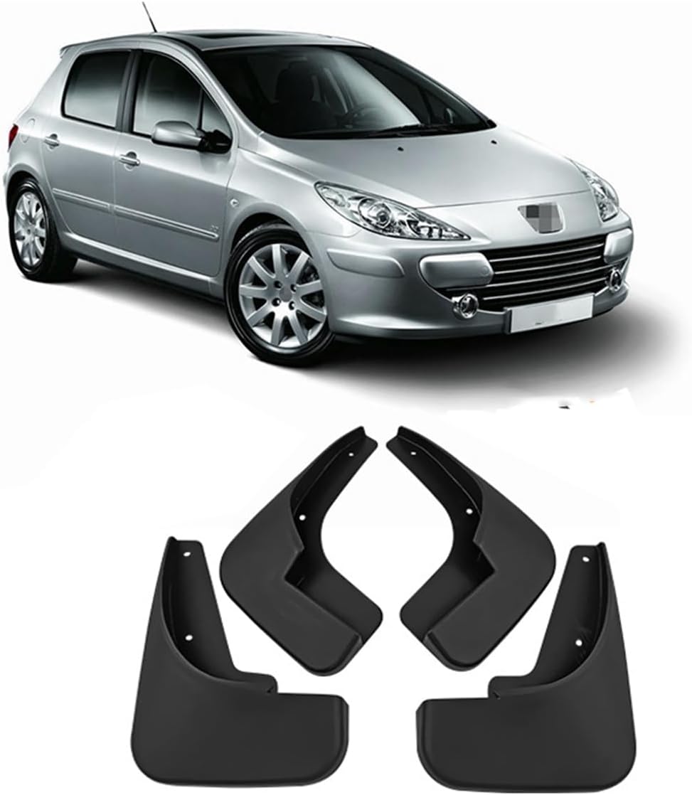 Car Mud Flaps Mudguard for Peugeot 307 2004-2013 Front and Rear Mudflaps Splash Guards Heavy Duty Flares 4-PC Auto Accessories,Send 1 Car Wash Towel