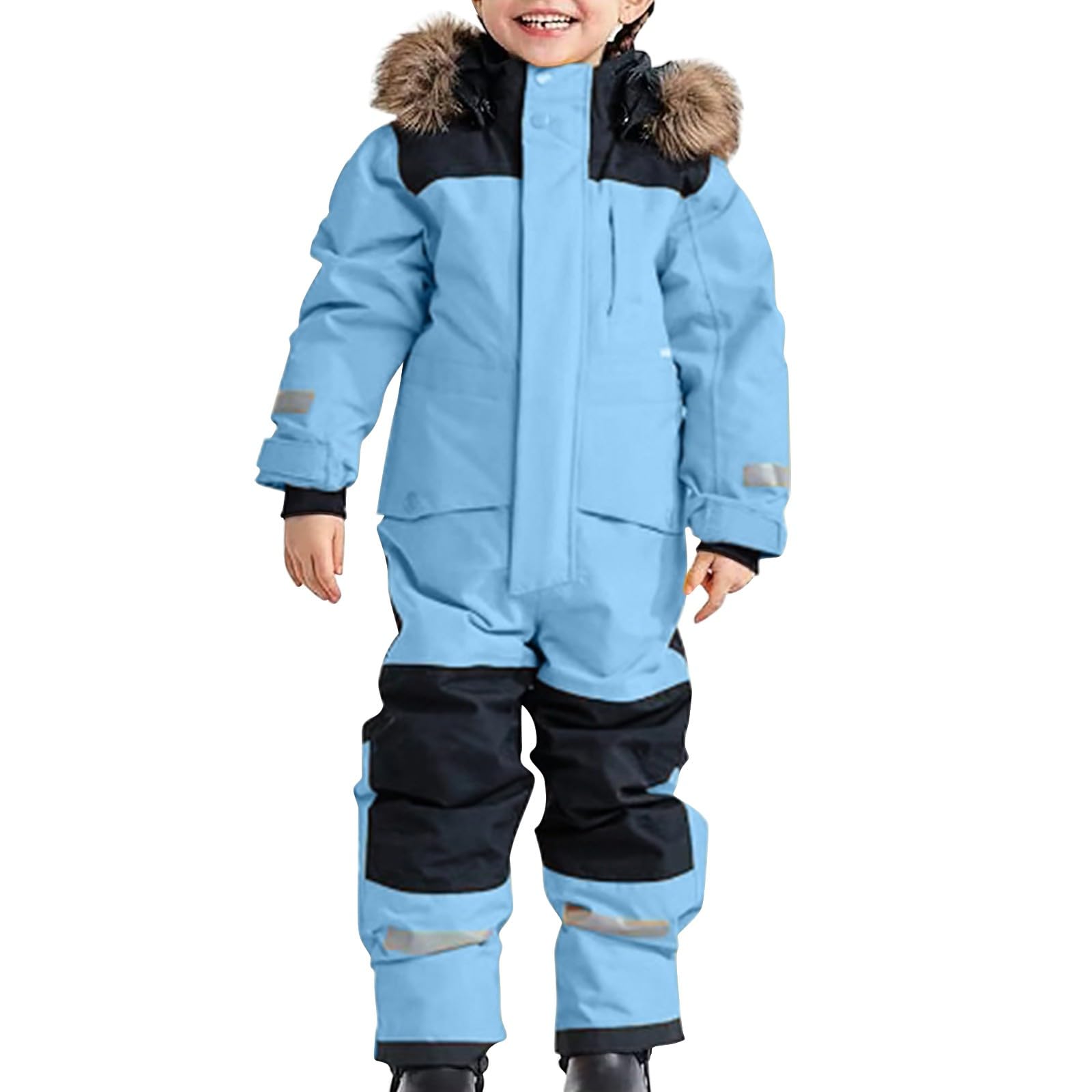 Tuta Sci Bambini Intera Antivento E Impermeabile, Snowsuit Caldo Invernale Giacca Con Cappuccio Tuta Da Sci Bambino Tute Da Sci Bambino E Ragazzi Giacca Sci Bambino