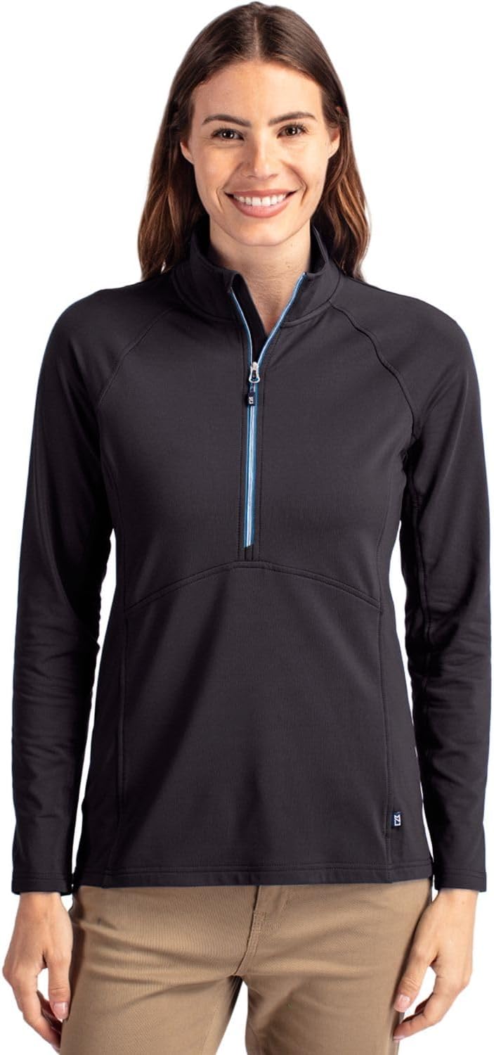 Cutter & Buck Adapt Eco Knit Stretch Recycled Womens Half Zip Pullover