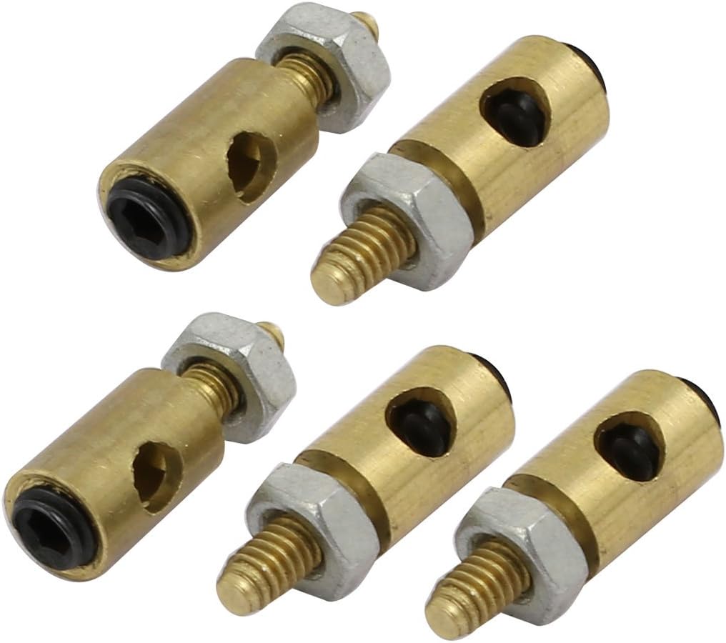 IIVVERR 5pcs 12mm x 4mm Pushrod Linkage Stopper Metal for RC Model Brass Tone (5pcs