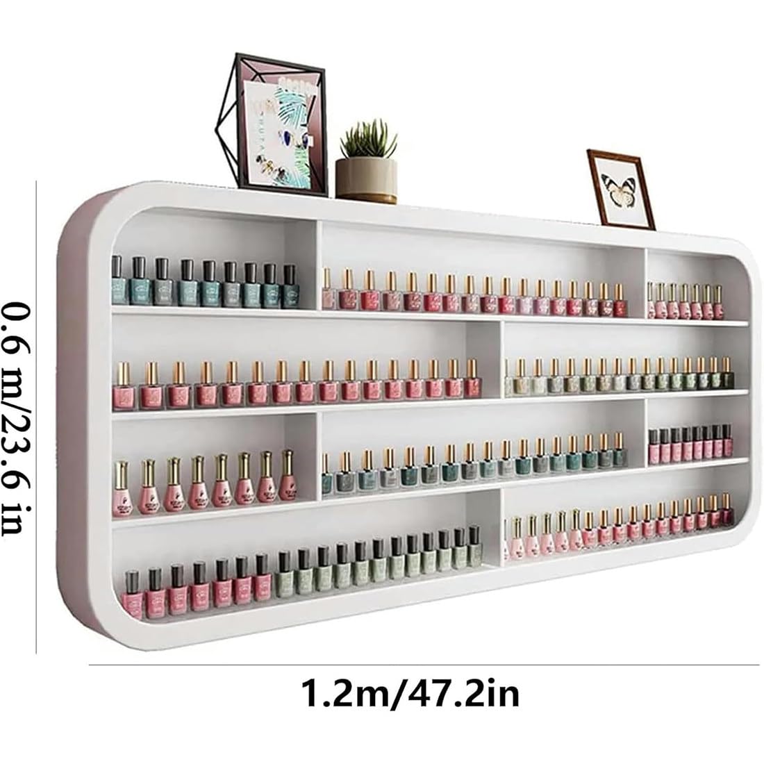 Estante de Pared para exhibir frascos de Esmalte de uñas, Estante Colgante de Madera para almacenar aceites Esenciales y perfumes, Estante para aceites Esenciales de salón de uñas, Vitrina m