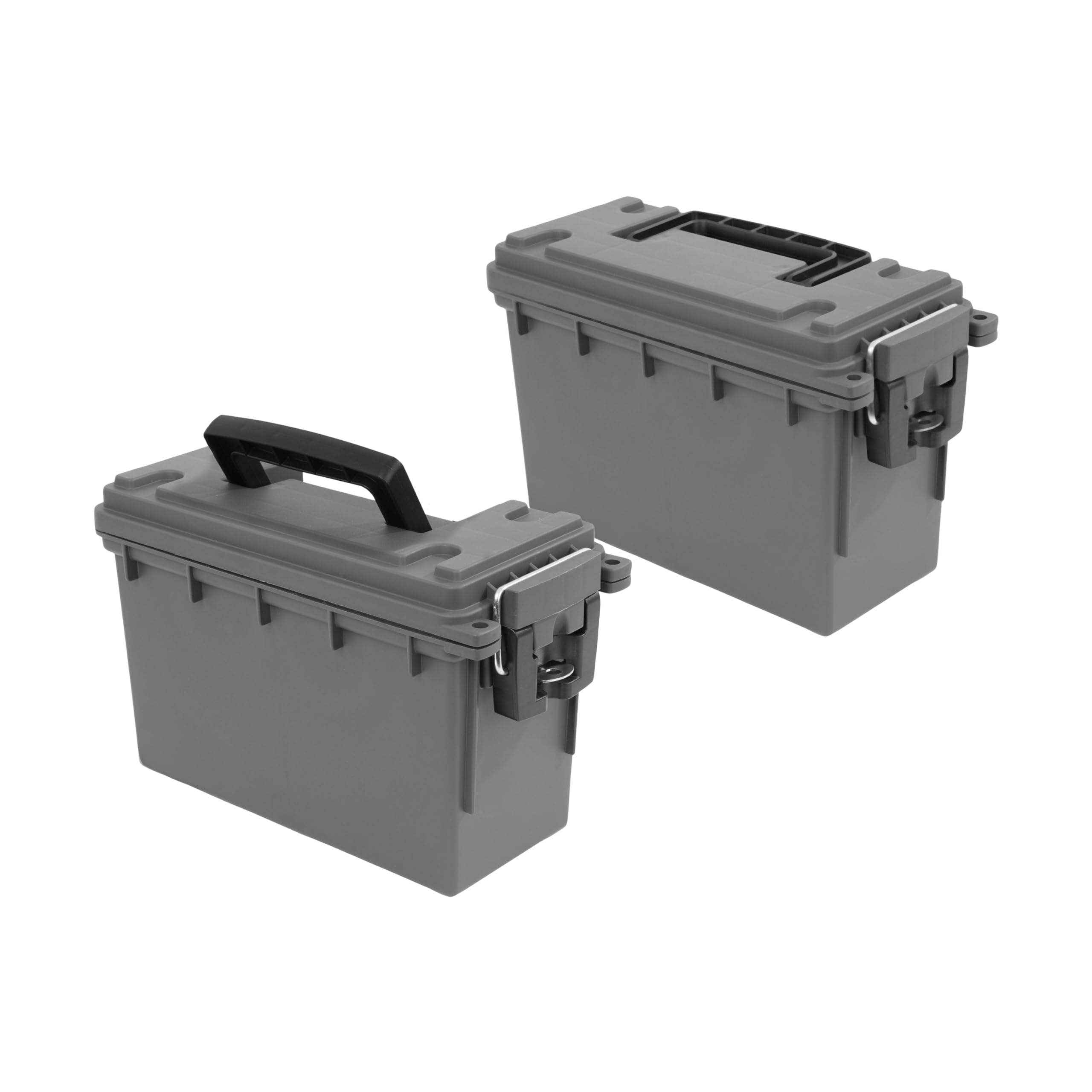 Sheffield Ammo Box Made in USA, Stackable Lockable Ammo Storage Box, Gray