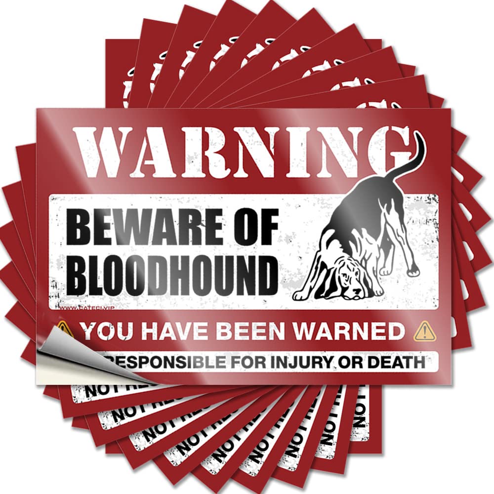 Beware of Bloodhound Saying Cute Bathroom Decor | Plastic Garage Removable Decal Pack(6X9CM)