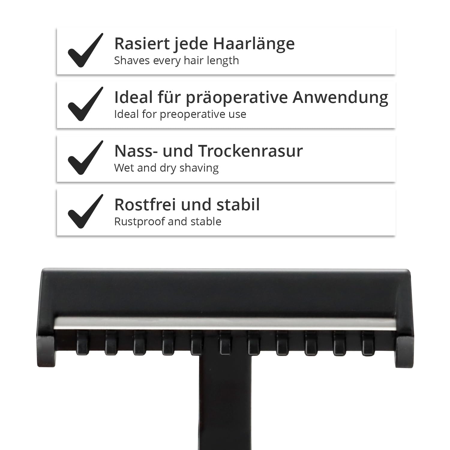 Einmal-Rasierer 1 Klinge 100 Stück/Pack - Einmal Rasierer Einwegrasierer Männer Frauen einklinge einschneidig - für Tattoo Studio, Kosmetikstudio etc. (10 Pack)
