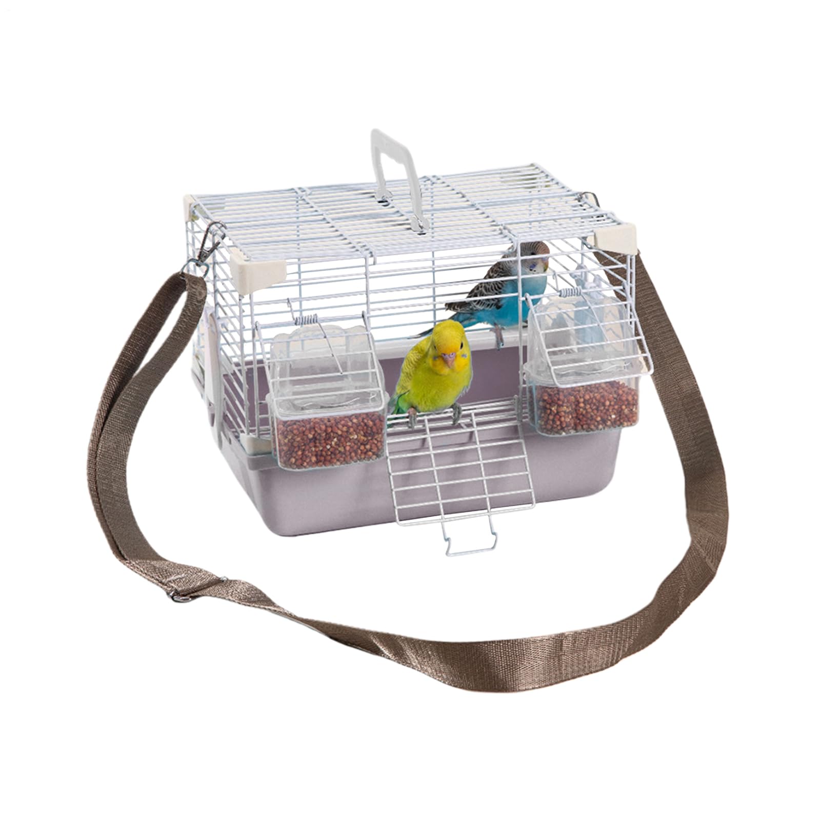 Travel Bird Cage - Bird Grey Carrier | Portable Parrot Cage With Handle, Multipurpose And Durabble Heavy Duty Small Animal Supplies Adjustable Reusable For Cockatiels Peony Budgies Pearl Munias