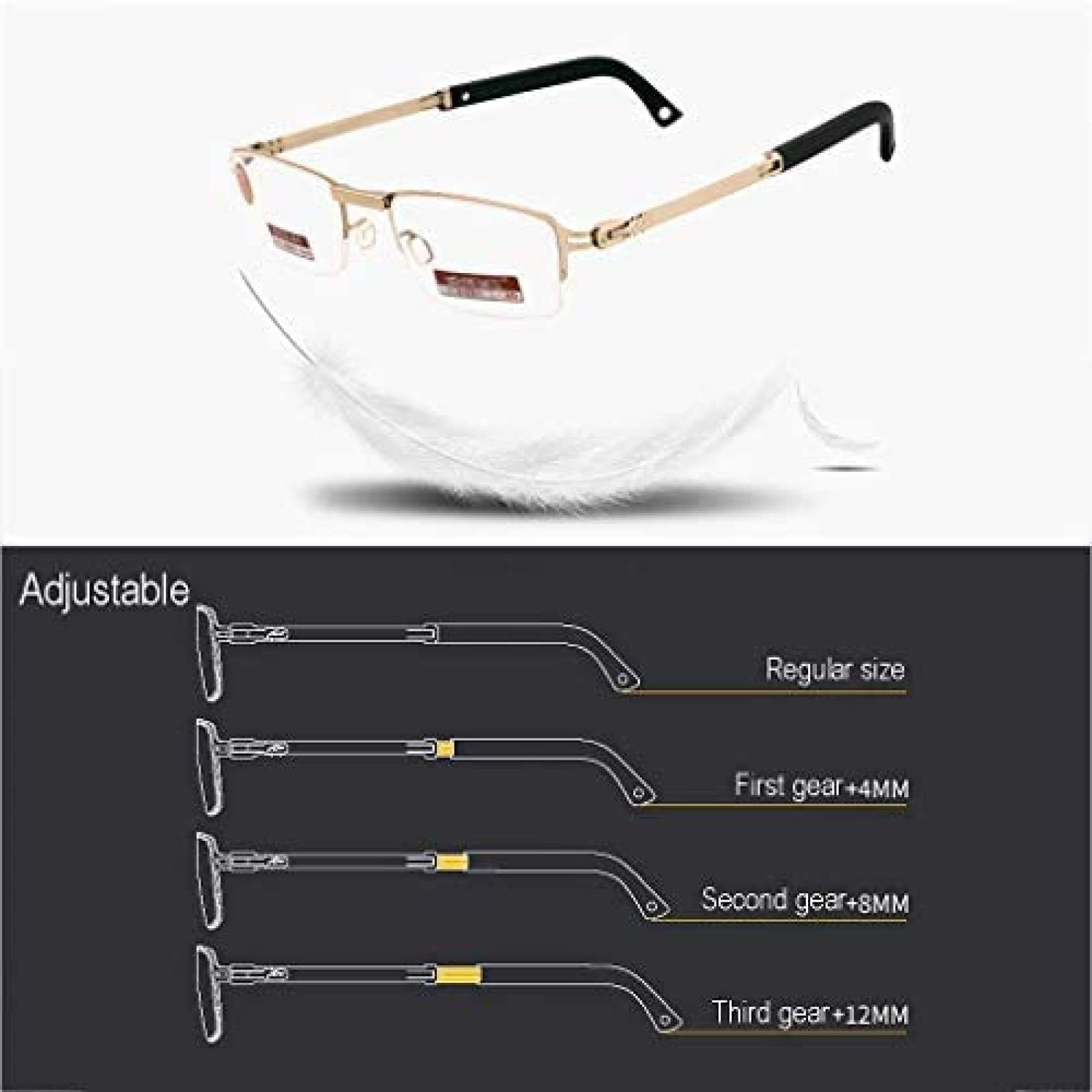 Mini Lunettes De Lecture Portables Bloquant La Lumière Bleue Compactes Pliantes pour Femmes Hommes, Mode Anti UV Anti Fatigue Lecteur D'ordinateur Charnière À Ressort avec Étui,1.5