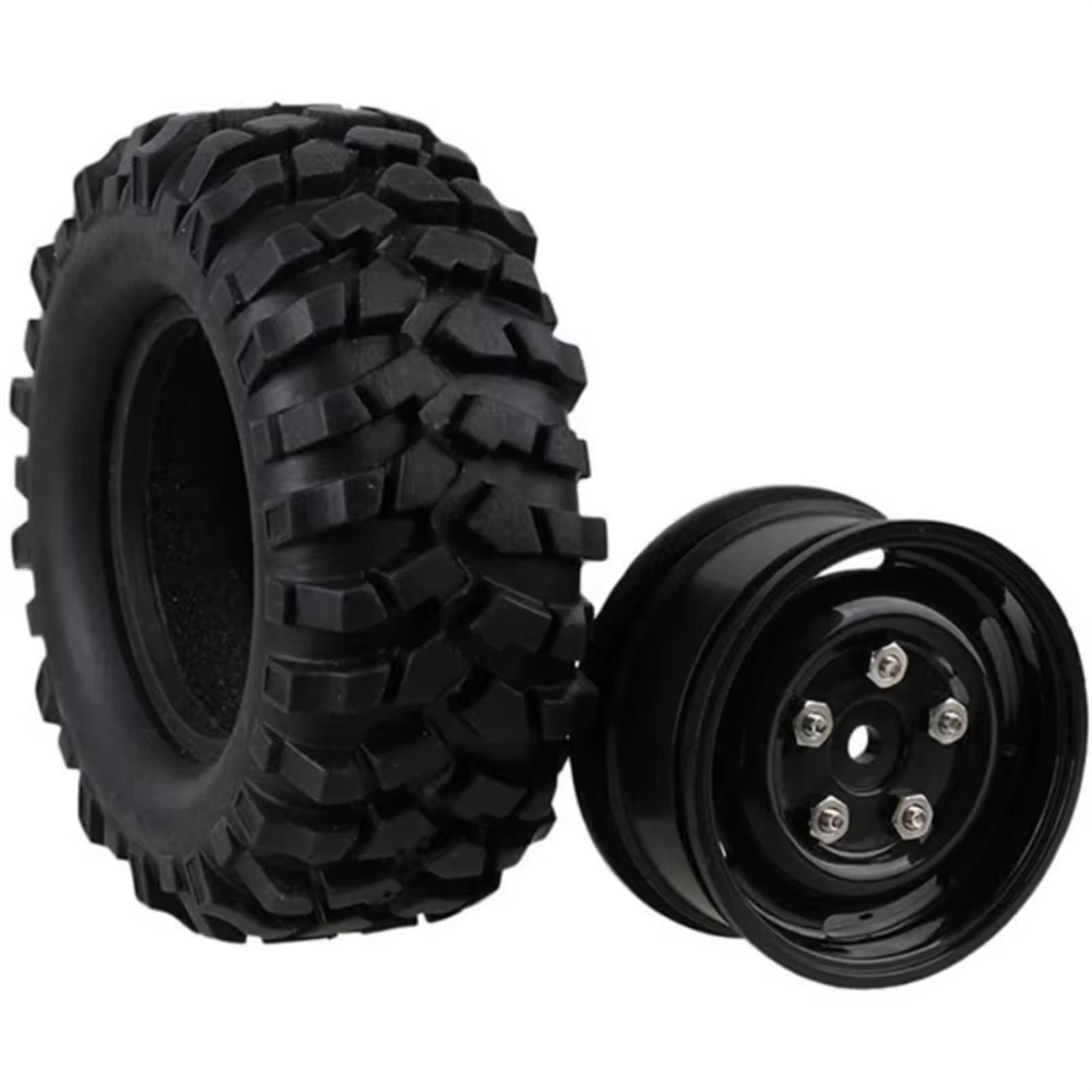 Per Hsp Per Redcat Per Traxxas Per Axial Per Scx10 90046 4wd 4 Pezzi 96mm 1.9 Pollici Cerchione In Gomma Pneumatico Beadlock Per 1/10 Rc Crawler Car Ruote