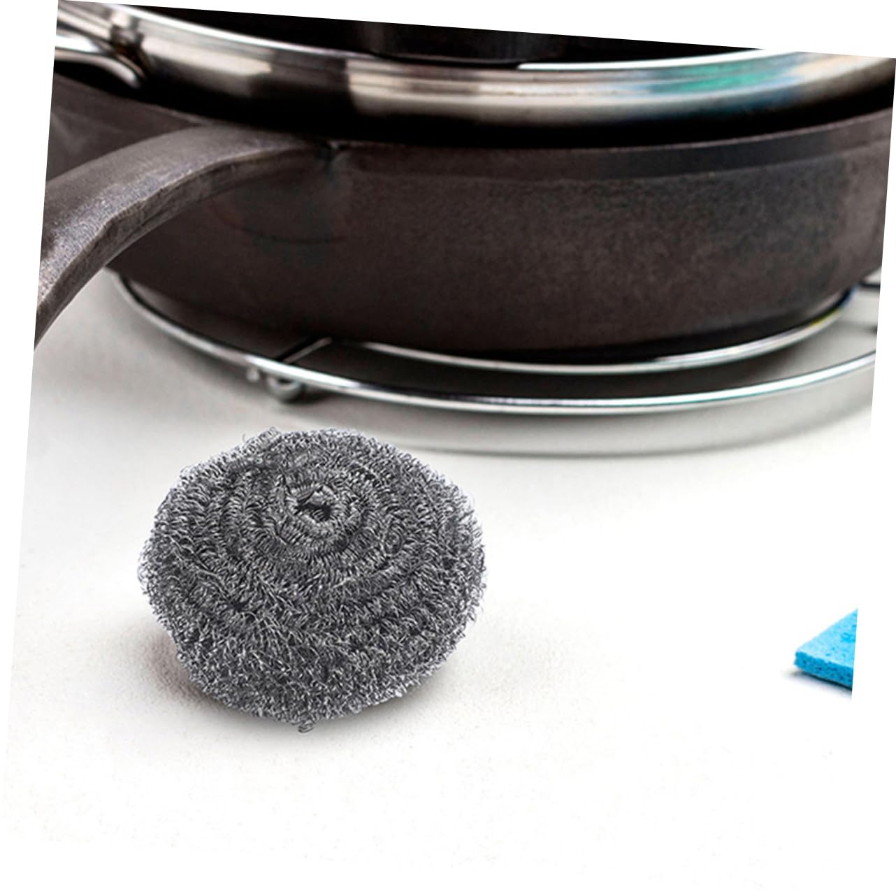 Gatuida 20 Piezas de Fregadores de Acero Inoxidable para Ollas y Sartenes, No Dañan la Superficie, Reemplazables, Adecuado para Limpieza en Cocina