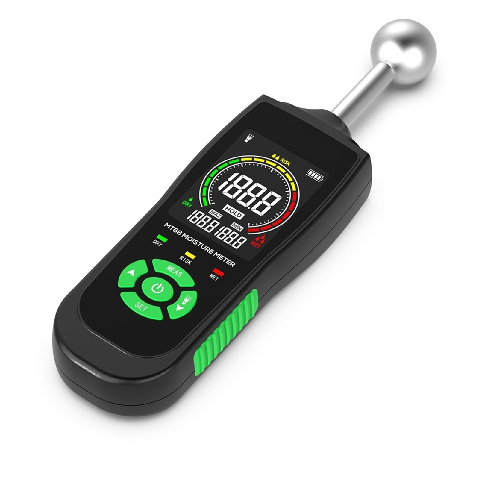 Legno MoistuMeter Rilevatore di umidità del legname Schermo LCD Igrometro Allarme Umidità Tester Rilevamento senza pin Per uso fai da te