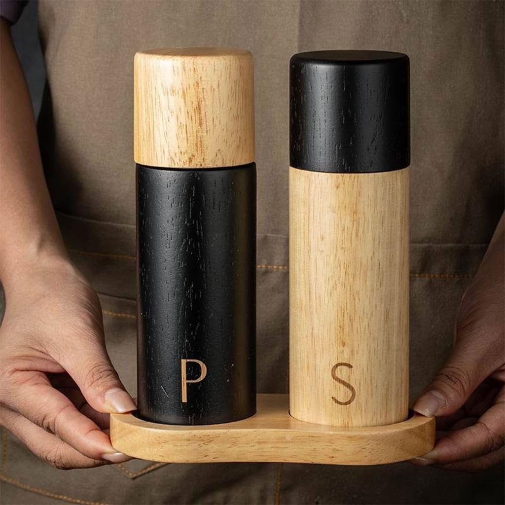 Functional Wood Peppers Mill Practical Adjustable Coarseness Spices Salt Grinder