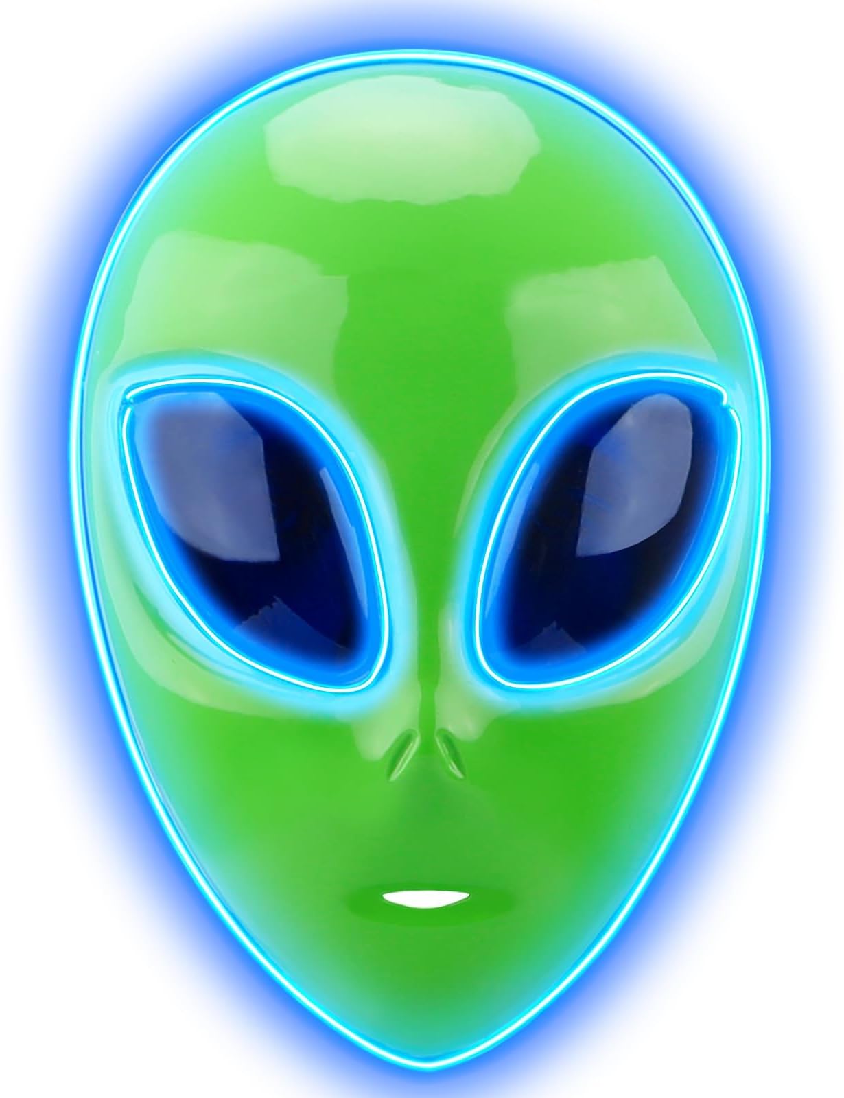 Tanganan LED Alien Mask for Adult Kids,Halloween LED Light up Mask 3 Modes Lighted Face Mask for Festival Cosplay Costume