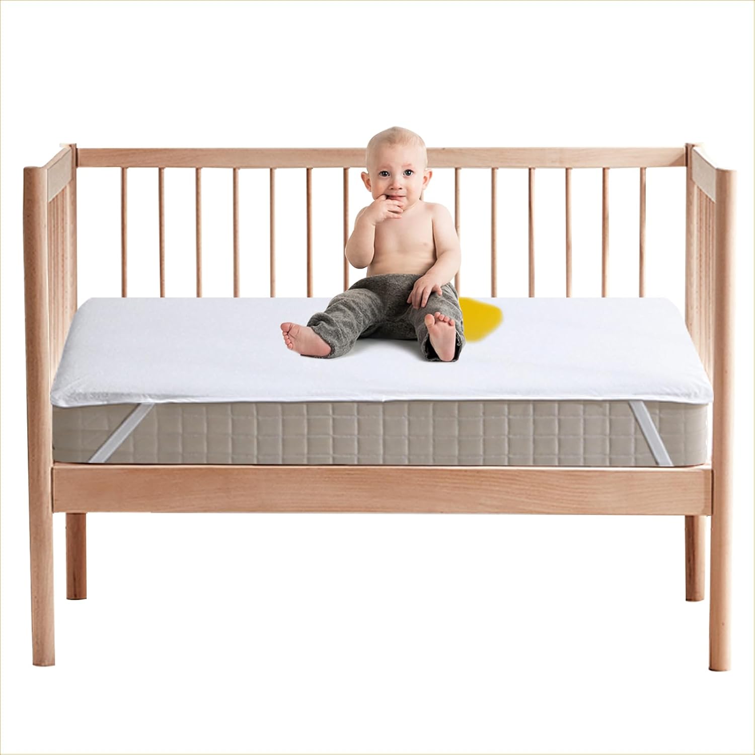 Beedsooth Baby Wasserdichter Matratzenschoner 60x120cm, Atmungsaktive Matratzenauflage Baumwoll, Matratzenschutz Ohne Knistern