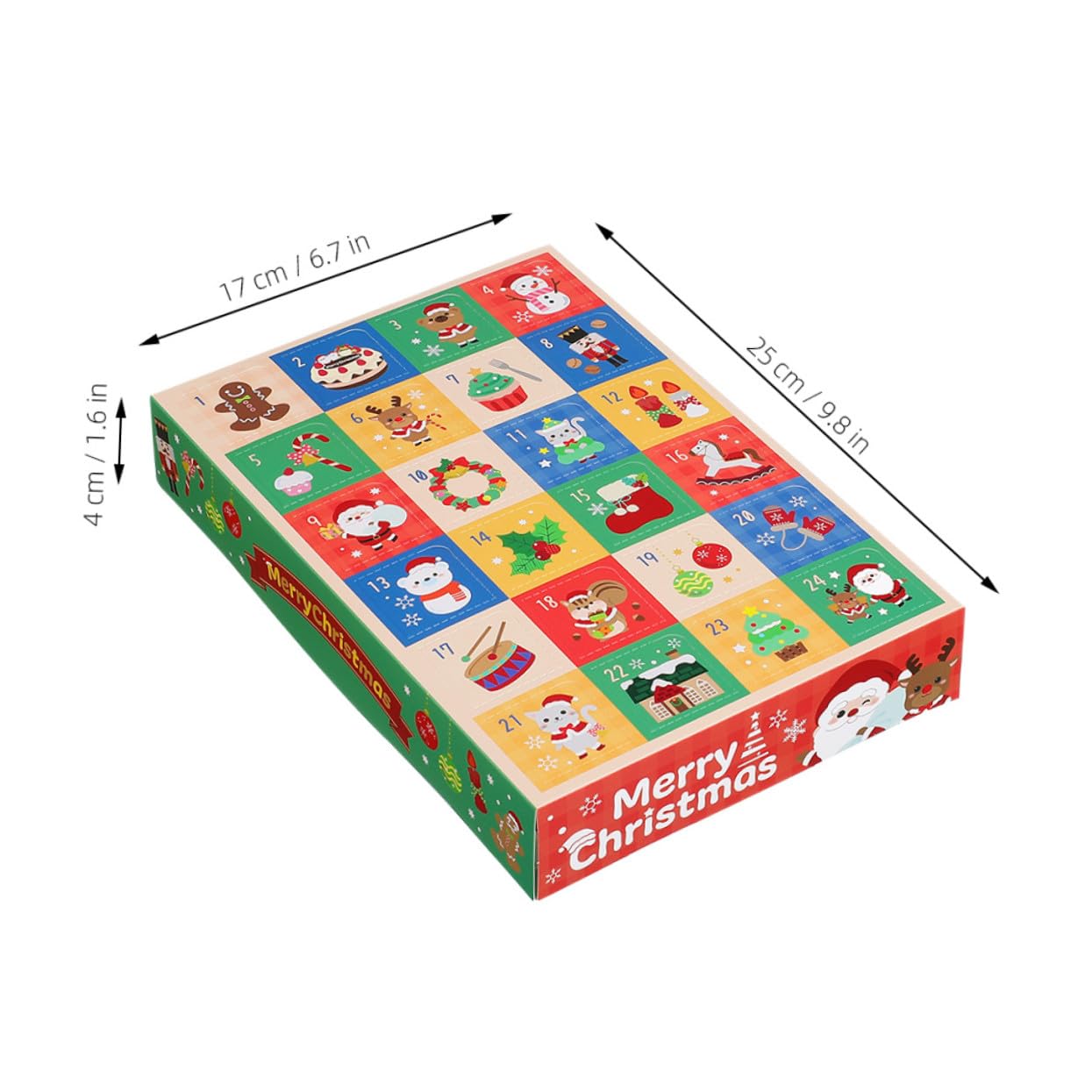 PLAFOPE 15piezas Caja De Calendario De Regresiva Para Navidad Cajas Vacías De Calendario De Adviento Diy De Dulces y Regalos Festivos