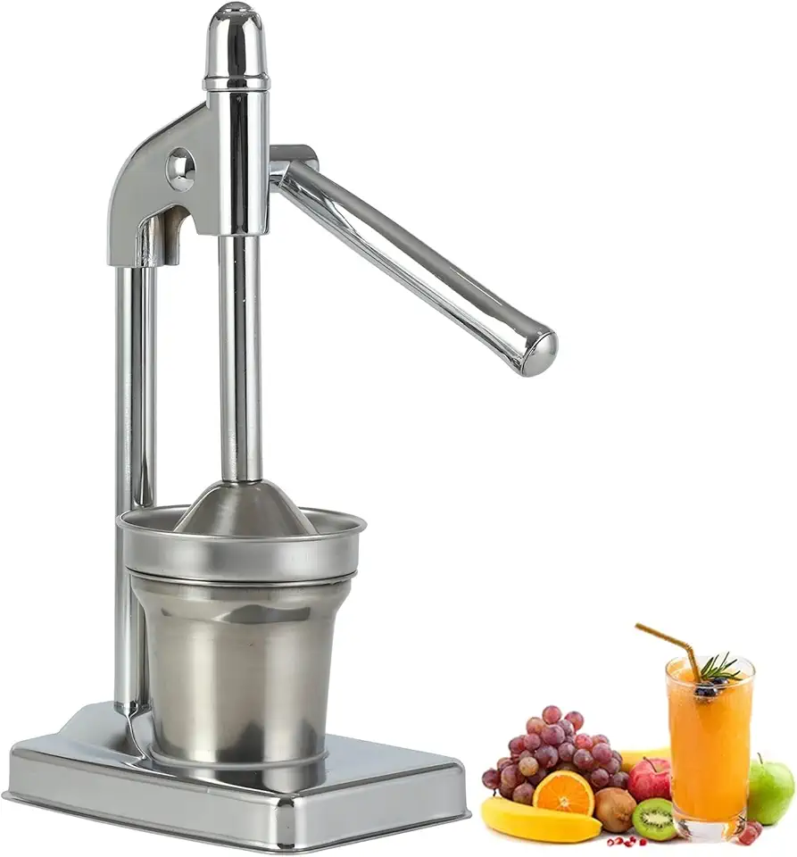 Espremedor manual de ferro fundido, espremedor de suco de laranja de aço inoxidável, espremedor manual para frutas, cítricos, limão (prata)