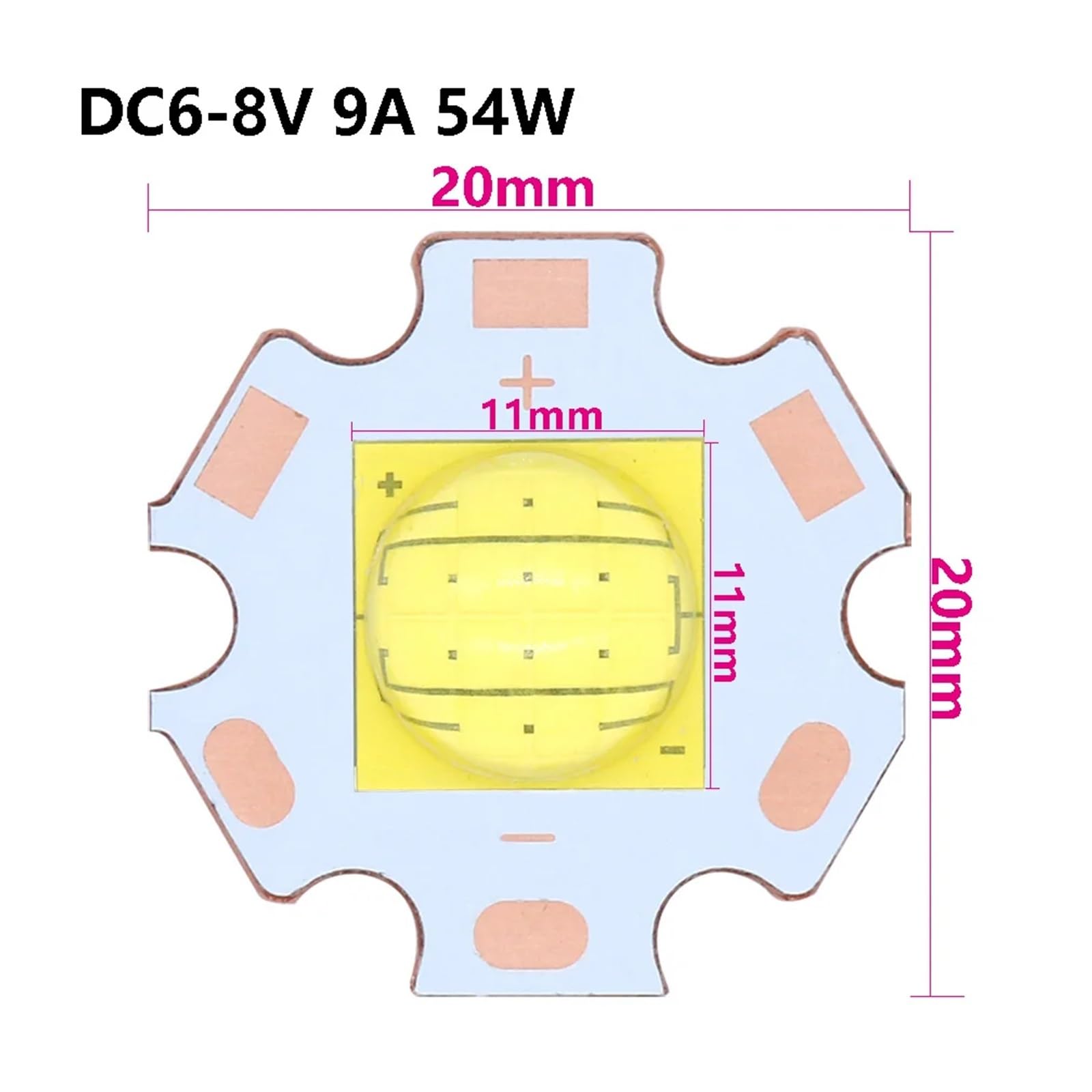 TCTKPAMANZ 1PCS High Power 72W 45W XHP110 LEDs for Flashlighting Beads 6-7V 3-5V LED Emitter Diode DIY LED Flashlight Holder Lighting White(XHP110 DC6-8V 9A)