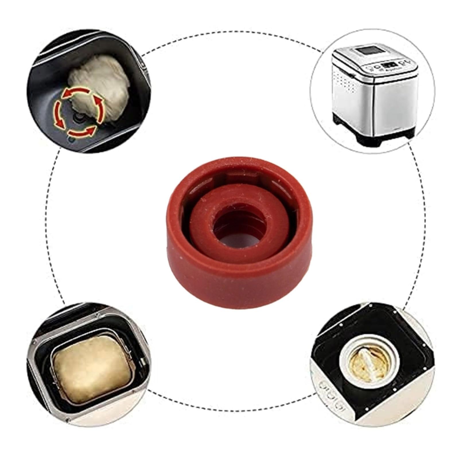 XUZHID Sealing Rings?2PCS Bread Machine Seal Rings Oil Seals High Temperature Resistant Texture Suitable for Home and Commercial Use