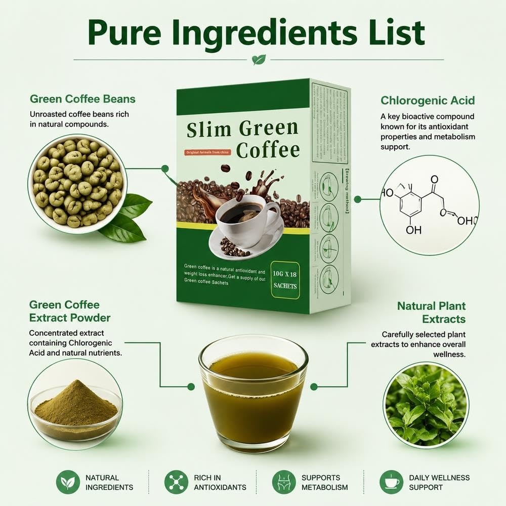 Caffè verde biologico con miscela funzionale for la salute dell'intestino | Caffè benessere a basso jitter for supporto digestivo vegano senza(2pcs)