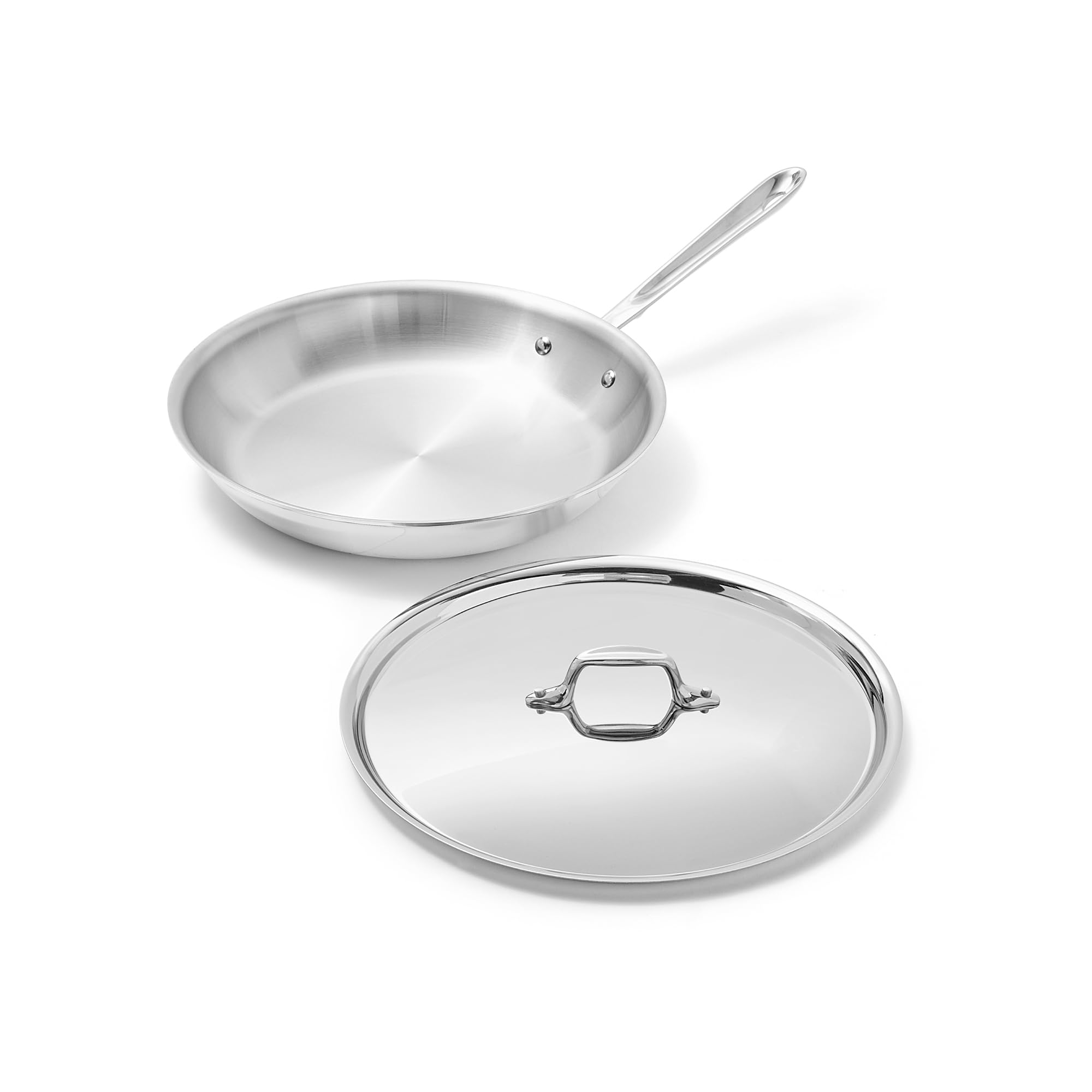 All-Clad 8701005165 - Padella in acciaio INOX, con coperchio, colore: Argento