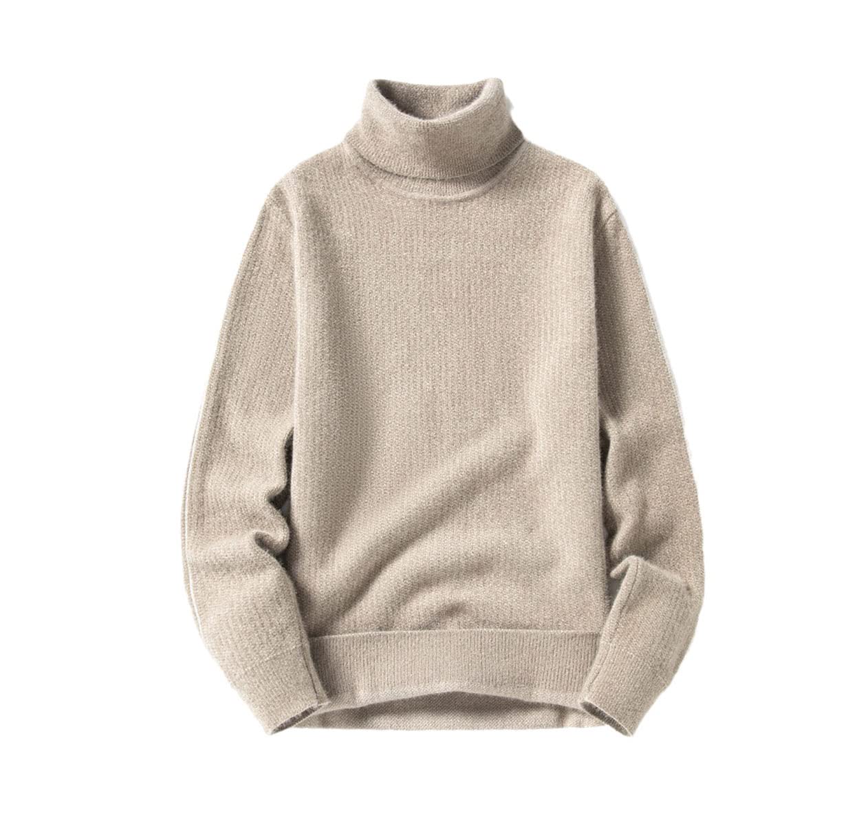 Hamthuit Męski sweter z golfem męski sweter na co dzień dzianinowy czarny sweter jesień zima męski sweter, Khaki, M