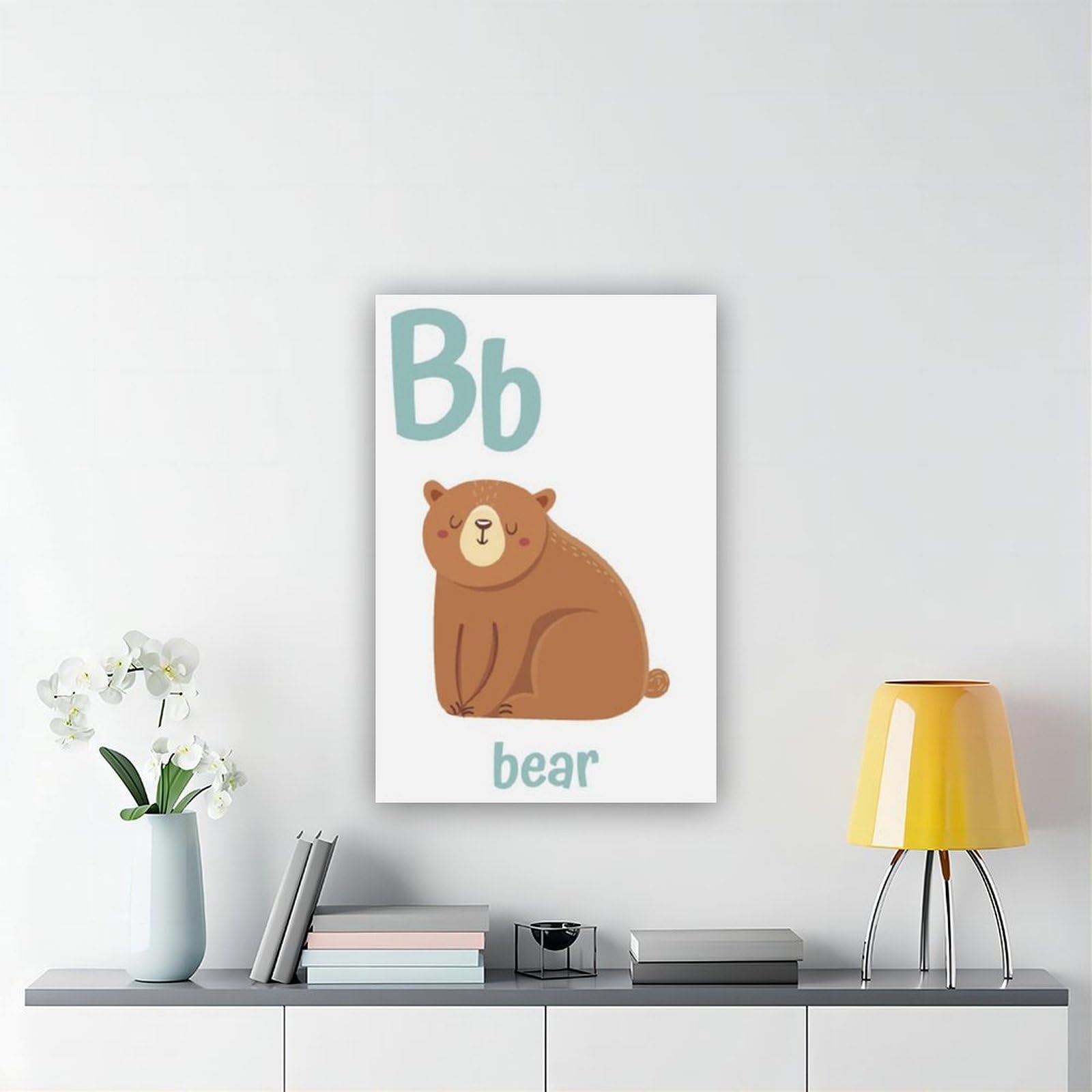 Poster sur toile à thèmes éducatifs Alphabet de A à Z (7) - Décoration murale pour salon, chambre à coucher - 60 x 90 cm