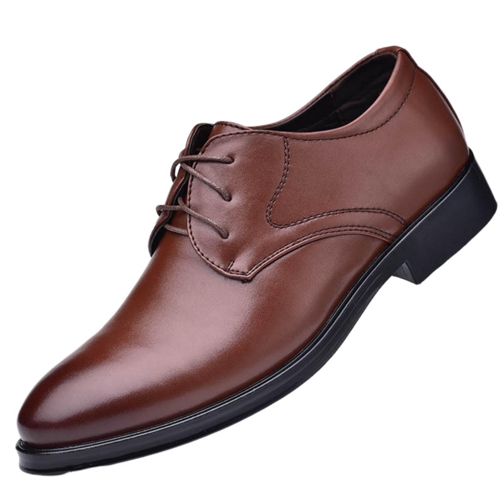 Hixingo Chaussures Habillées Oxford en Cuir pour Homme, Chaussures Ville Homme 38-49 EU Derby Masculin Basse Business en Cuir Confortable Antidérapantes pour Mariage, Officiel