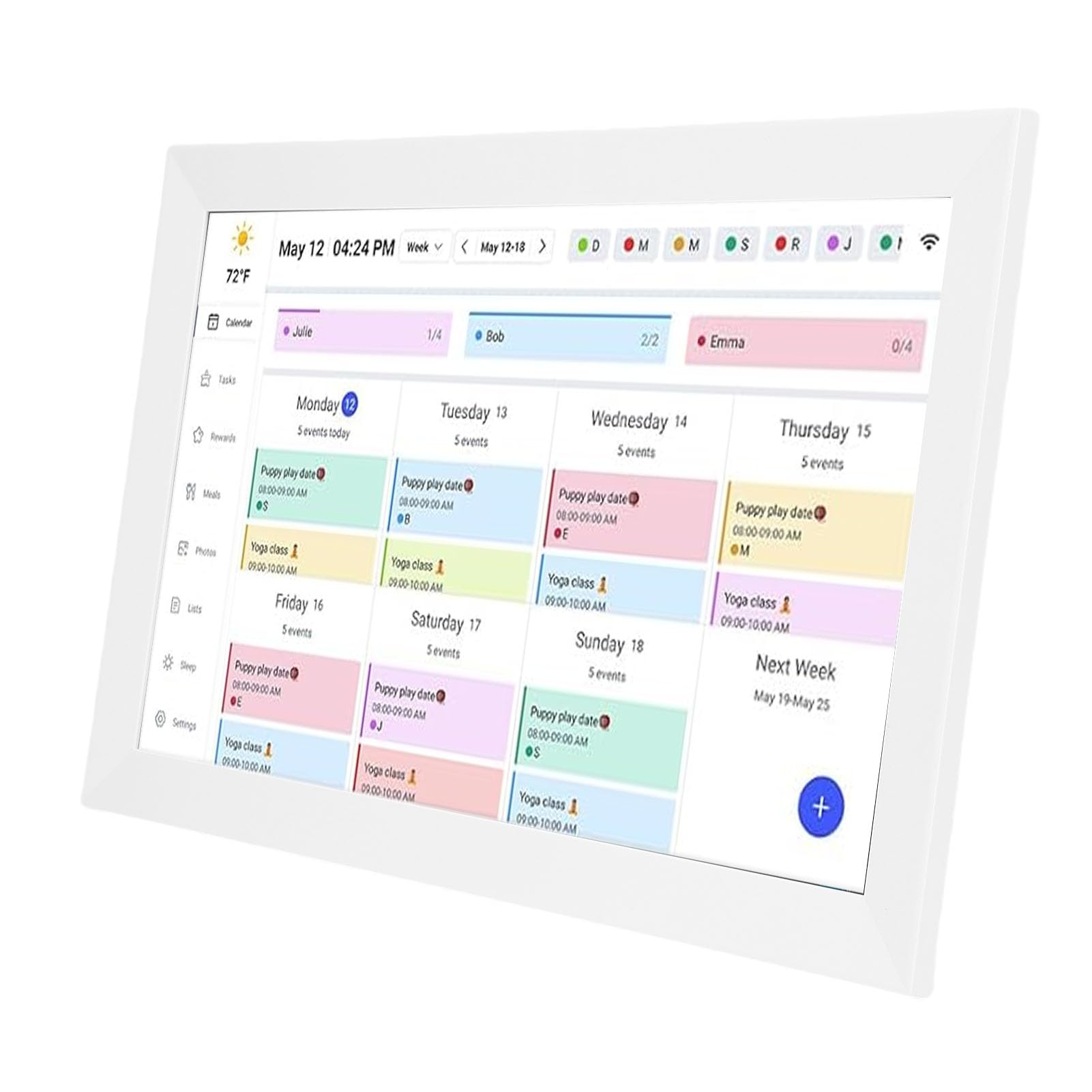 Eminchu Digital Calendar, 15.6 Inch 1080P Wall Touch Screen 32GB WiFi 2 Way Sync Smart Calendar with APP Control Family Account Link Wall for Busy Household Planning (UK Plug)