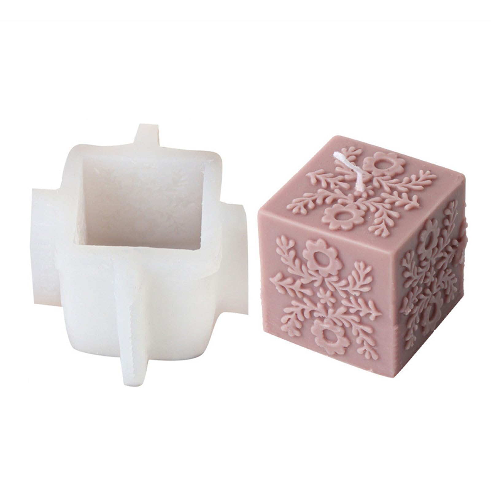Kalttoy Silicone House Molds Square Mold Castings Molds Soap Baking Clay Home Decorations Silicone House Flower Leaves Pattern Square