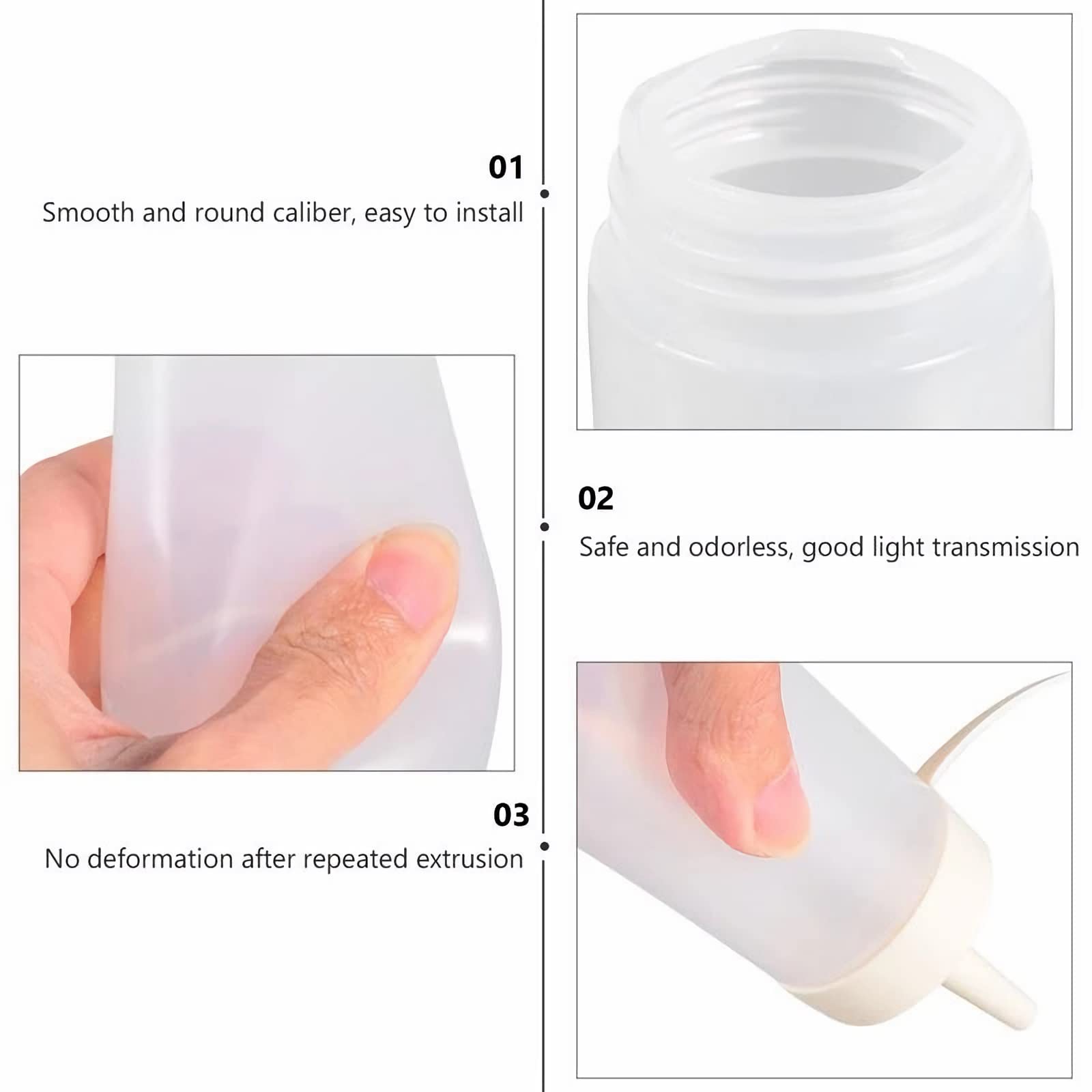Bottiglie di plastica per condimenti da spremere, 6 dispenser for salsa di pomodoro, pratico contenitore in plastica trasparente for bottiglie di salsa da spremere, for cucina, ristorante domestico(Ye