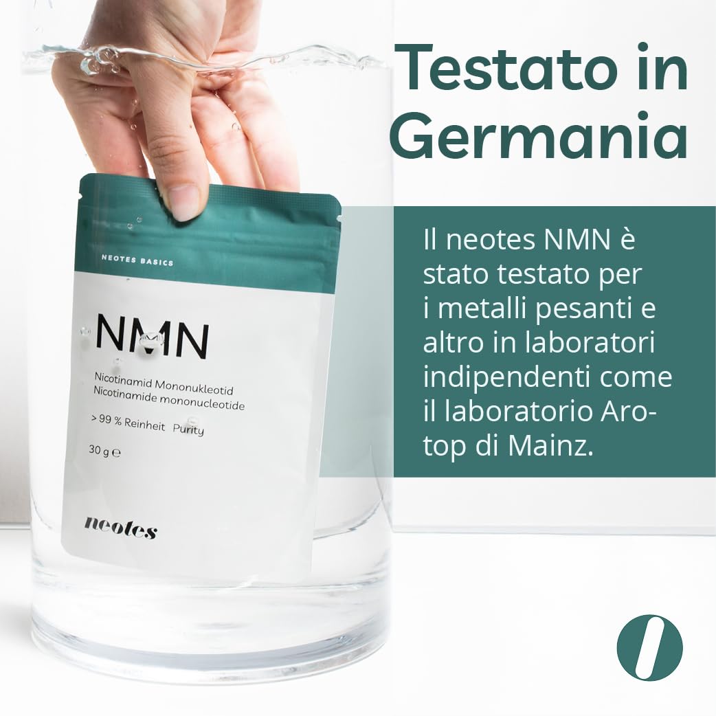 NMNeotes Polvere pura di NMN (Nicotinamide Mononucleotide) >99% senza additivi Materia prima testata in laboratorio Germania per uso di ricerca