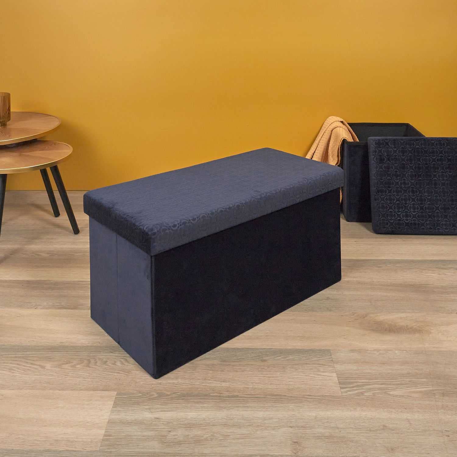 Coffre Banc Pliable Retro Moutarde HOME DECO FACTORY HD7404 - Rangement Et Assise Pour Entrée, Salon, Chambre