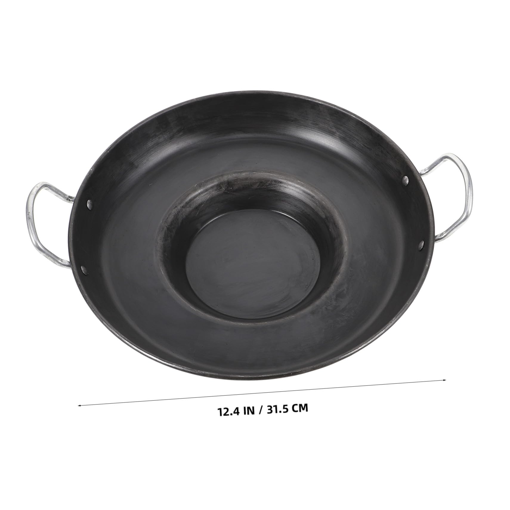 VALICLUD Sartén Multiusos de Hierro Negro Base Cóncava para Cocina Familiar, Ligera y Calentamiento Uniforme Adecuado para Tortillas y Huevos Fritos