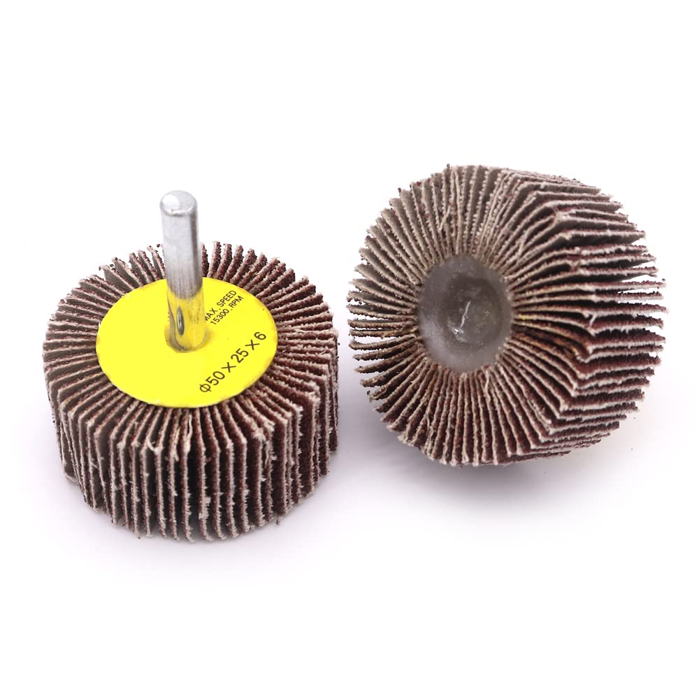 Lot de 16 ponceuses à lamelles 50 mm x 25 mm x 6 mm - Têtes de ponçage de 80 pour dérouillage, ébavurage, polissage