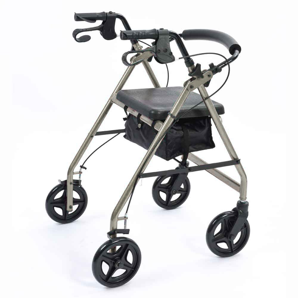 NRS Healthcare a-Series 4-Wheel Rollator, Girello, Argento