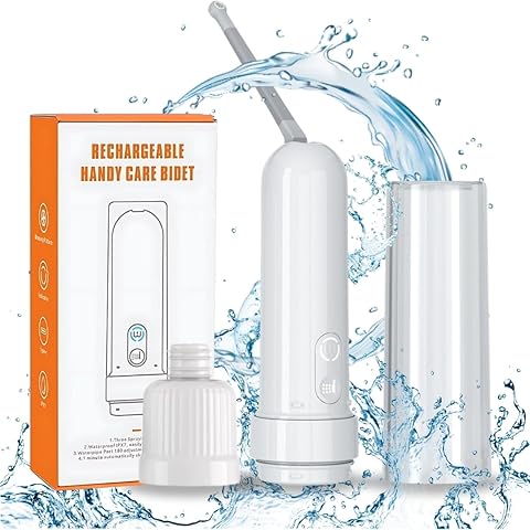 Portable Bidet for Travel - 3 Pressure Settings, USB Rechargeable, Adjustable Nozzl...