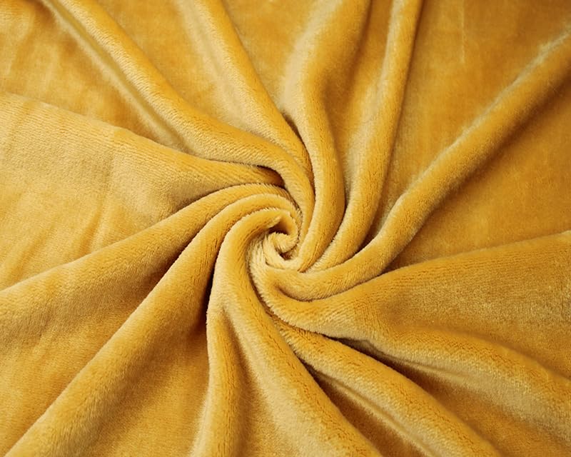 Needleberry Mustard Fleece Fabric - 1 Metre x 150cm - 100% Polyester - Soft, Durable Material for Sewing, Crafts, Quilting and Upholstery