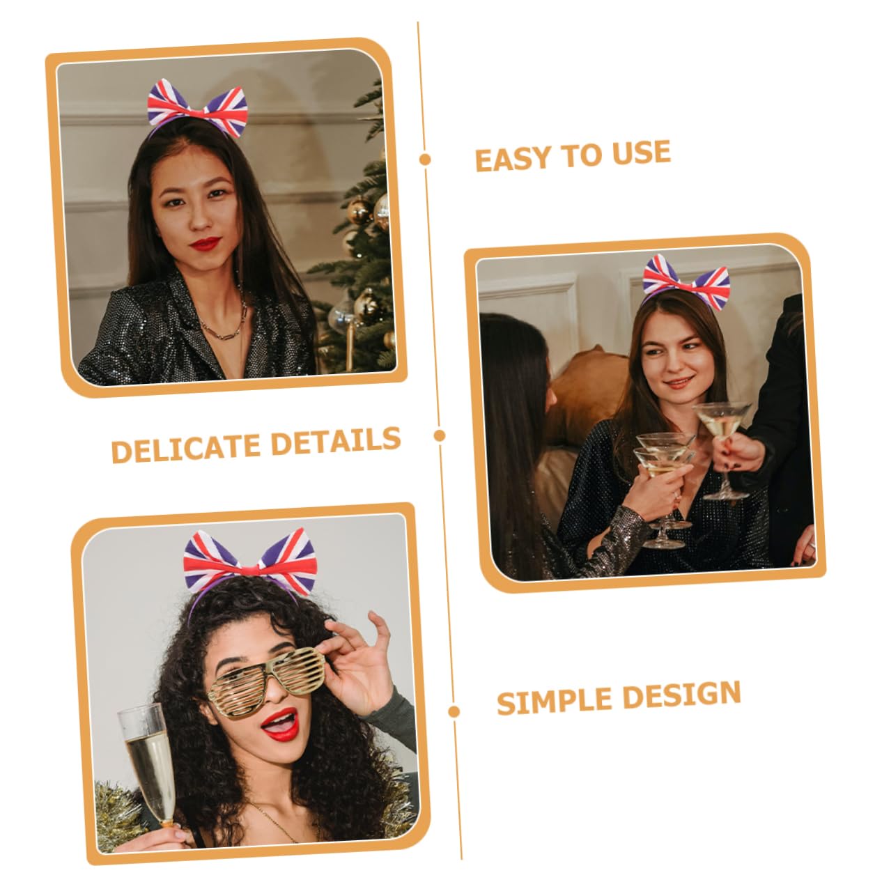 Beavorty 4 Piezas Tocado De Lazo Diadema Con Británica Lazo Para El Cabello Con Diademas Con Del Reino Unido Boppers Cabeza Arco Cosplay Decorar Satín De Las Mujeres