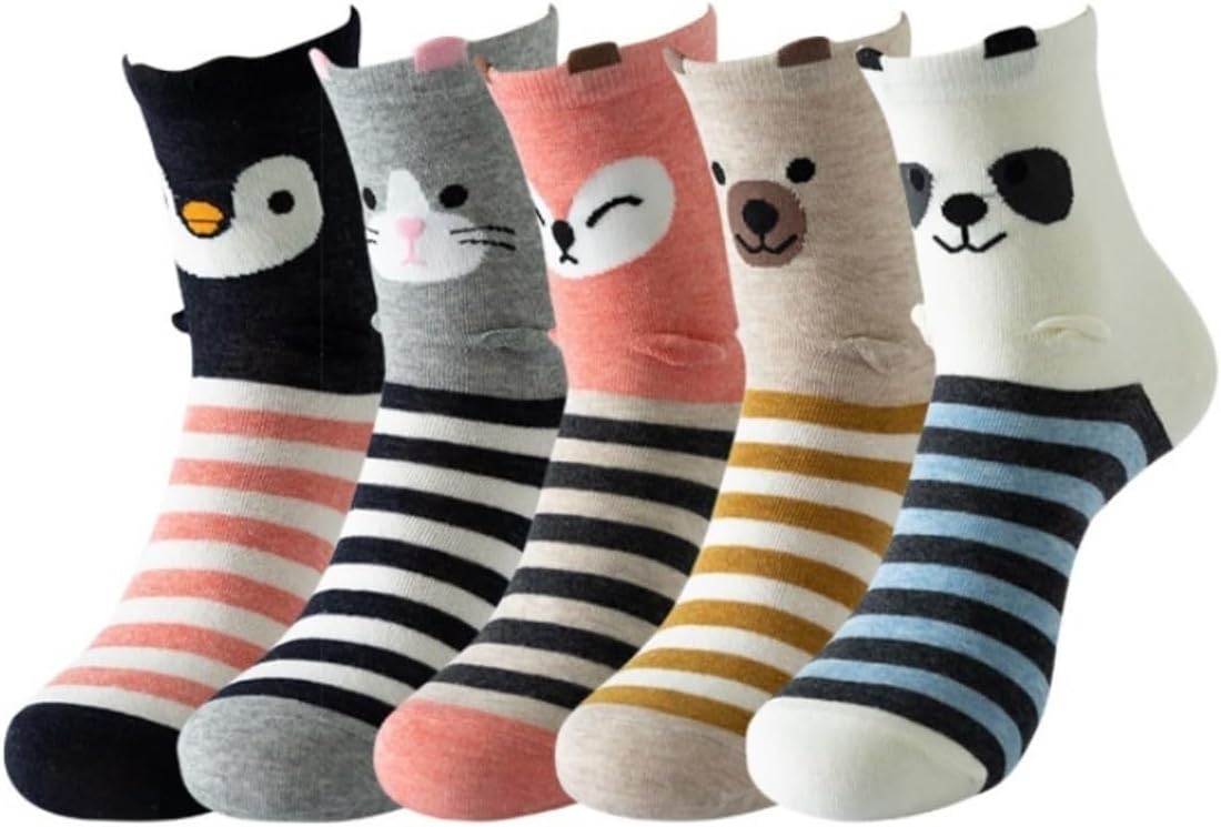 限定！[PIPONS] 保温 くつ下 防寒ソックス 冬用 もこもこ靴下 10 組のかわいいパターンミディアムチューブ面白い綿の靴下柔らかく メタルジッパー