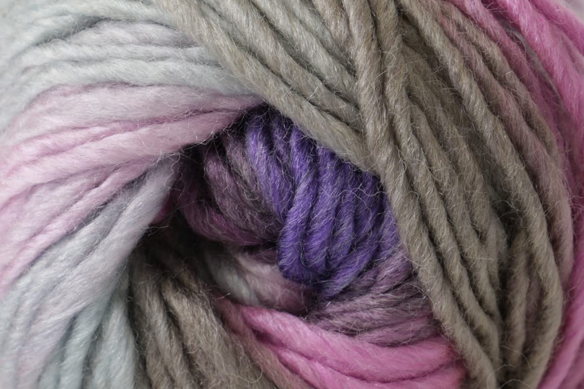 King Cole Riot Chunky Yarn 30% Wool 70% Acrylic 134m – Multicolour Chunky Knit & Crochet Yarn for Scarves, Jumpers & Hats - Heather (3179) - 100g Balls